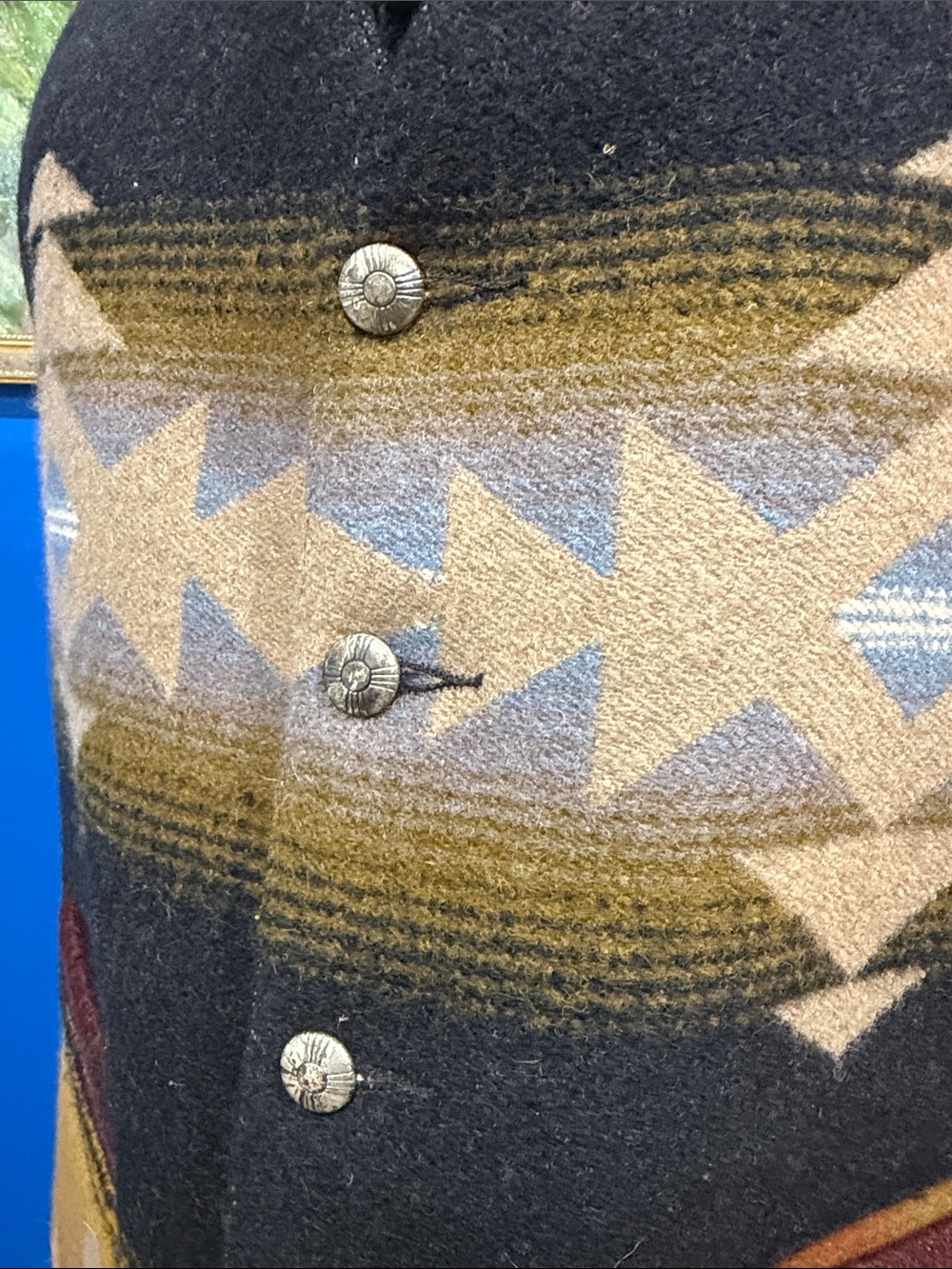 Pendleton Black and Mustard Southwestern Wool Vest - Picture 4 of 5